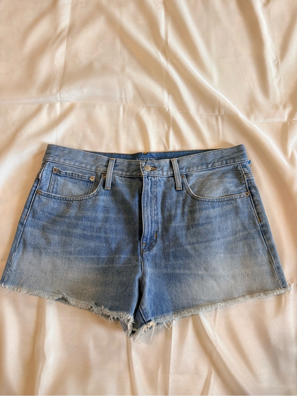 J. Crew Light Blue Denim Frayed Hem Jean Shorts